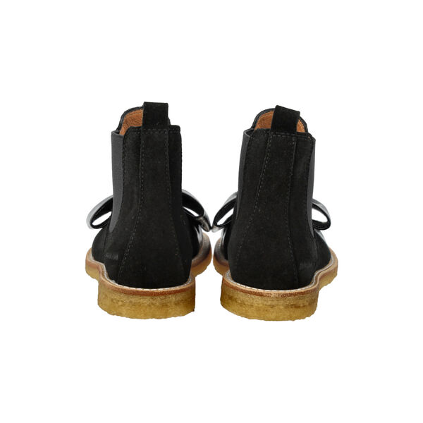 Spacious Chelsea Boot, black/black elastic, ANGULUS