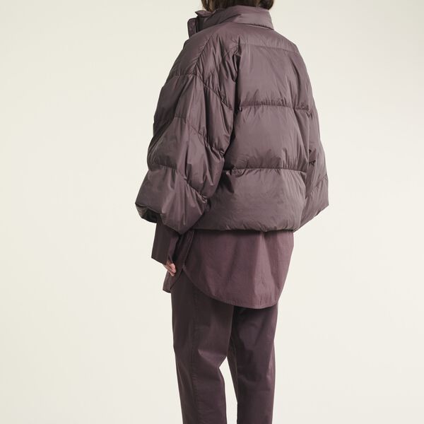 Feather down jacket with collar, raisin, BITTE KAI RAND