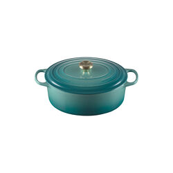 Signature cast iron oval casserole &Oslash; 31 cm, bleu riviera, Le Creuset