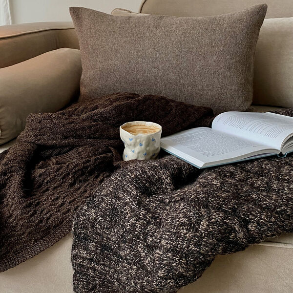 Cable Throw, brown/black, ELVANG