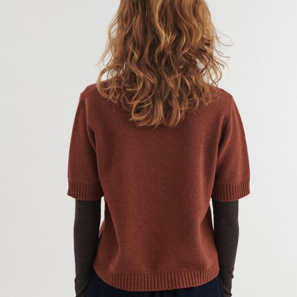 Cady SS O-neck, tortoise shell, Basic Apparel