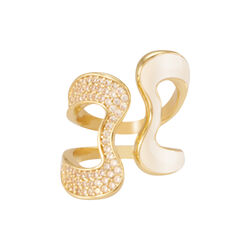 B LINE Ring, sand white, bangle up