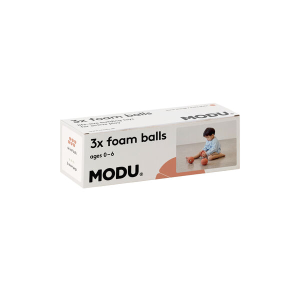 3 x Foam Balls, burnt orange/dusty green, MODU