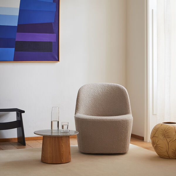 Niveau Coffee Table Ø 45 cm, Tundra Grey/oiled ash, Fredericia Furniture