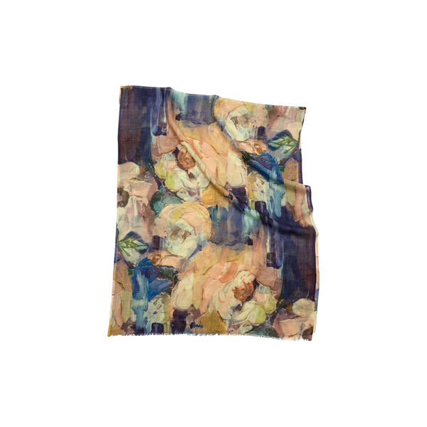 PAINTED ROSES scarf, blue, Bella Ballou