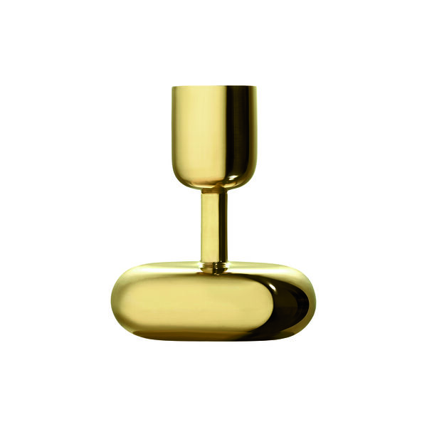 Nappula candle holder, brass, Iittala