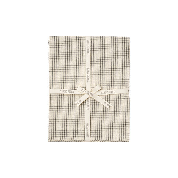 PENNY TEA TOWEL 2- PACK, creme black plaid, Studio Feder