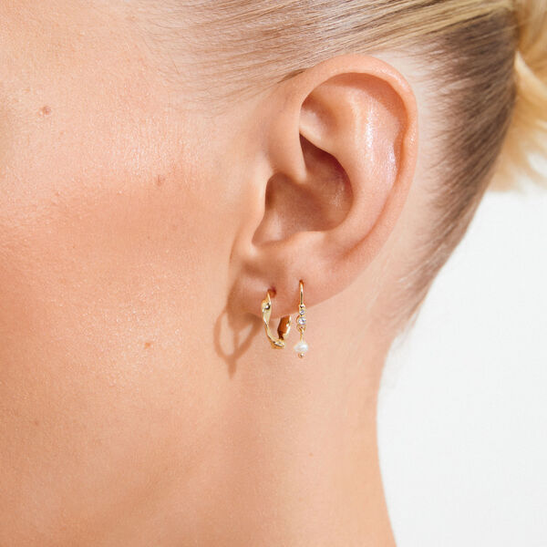 MORIN earrings 2-in-one set, gold plated, Pilgrim