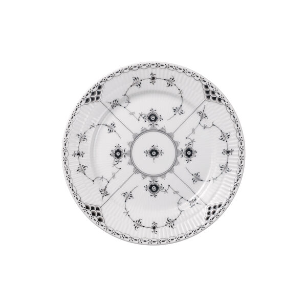Black Fluted Half Lace Plate &Oslash; 19 cm, Royal Copenhagen