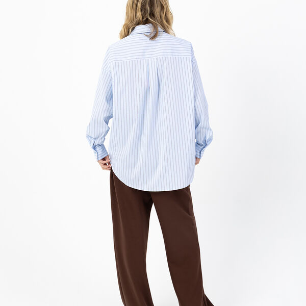 Classic shirt - Boxy fit, blue stripes, Coster Copenhagen