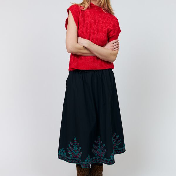 FinnLL Knit Vest SL, red, Lollys Laundry
