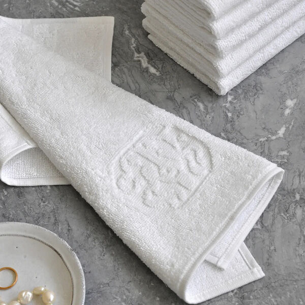 DAMASK TERRY facecloth, white, Georg Jensen Damask