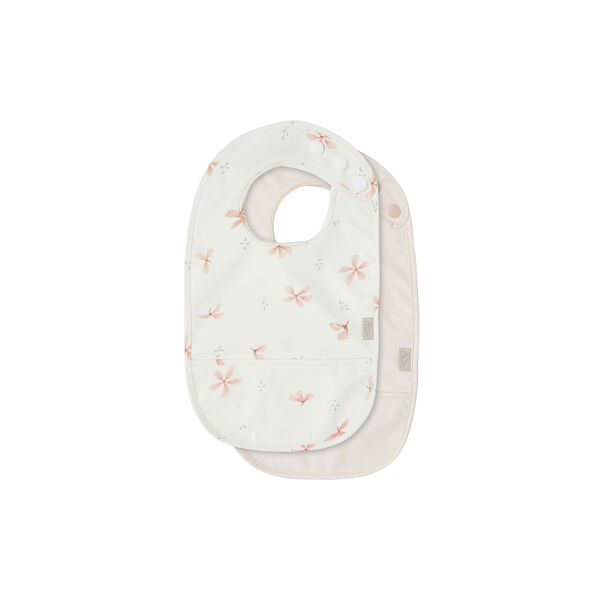 Bib with Pocket 2-pack, windflower creme/blossom pink, Cam Cam Copenhagen