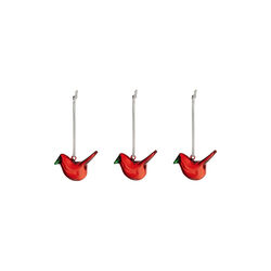 Mini Glass Birds set of 3, red, Iittala
