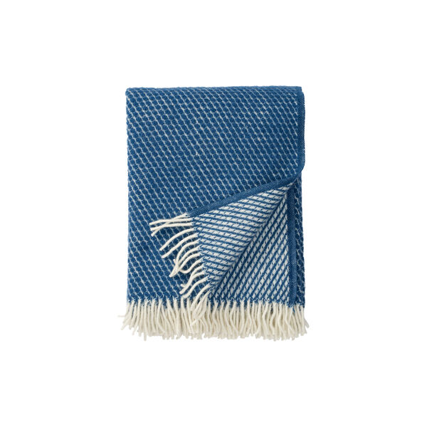 Velvet wool blanket, petrol, Klippan Yllefabrik