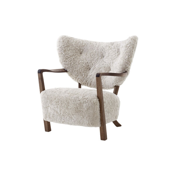 Wulff ATD2 Lounge Chair, sheepskin moonlight/oiled walnut, &Tradition