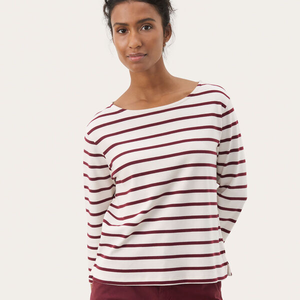 NelaPW T-shirt, tawny port stripe NelaPW T-shirt, tawny port stripe, Part Two