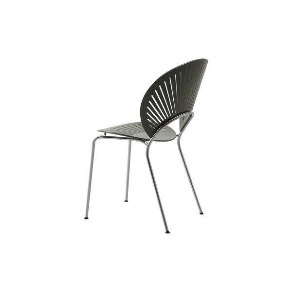 3398 Trinidad Chair, khaki green/chrome, Fredericia Furniture