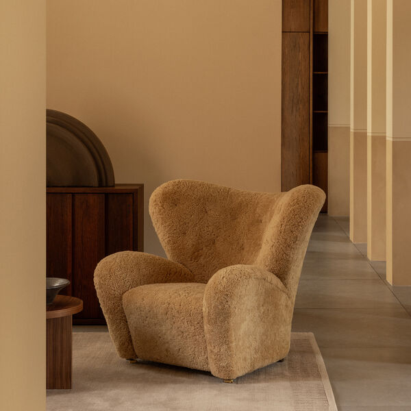 The Tired Man Lounge Chair & Ottoman | Dark Stained Oak/Honey, Audo Copenhagen