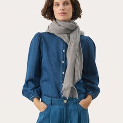 MadihaPW Scarf, medium grey melange, Part Two