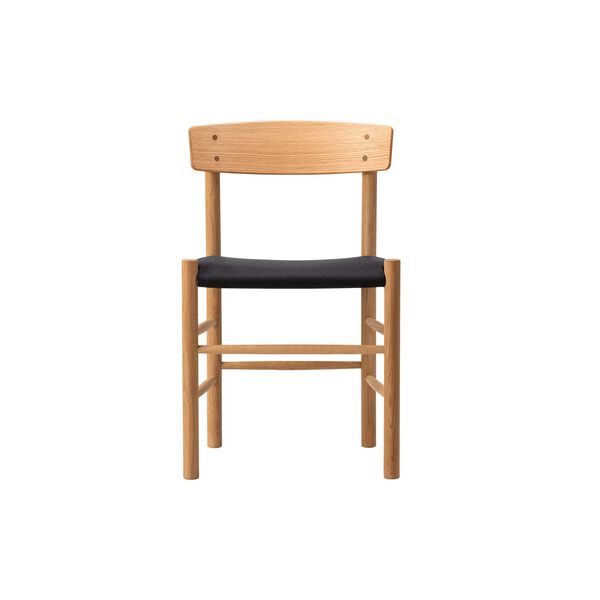 J39 Mogensen Chair with Seat Upholstery, oiled oak/black canvas J39 Mogensen Chair with Seat Upholstery, oiled oak/black canvas, Fredericia Furniture