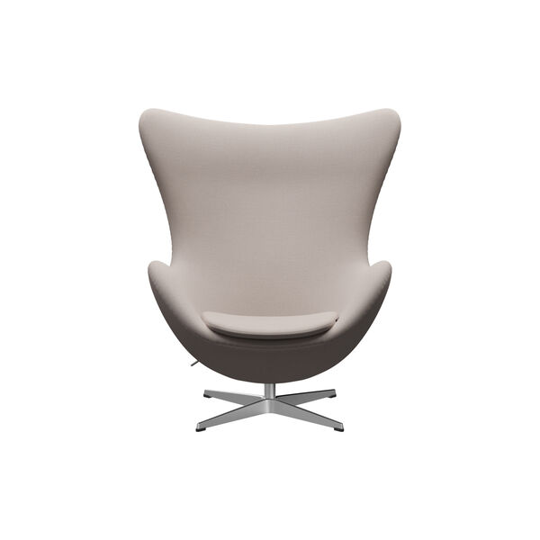 Egg&trade; 3316 Lounge Chair, Christianshavn 1120 light beige/satin brushed aluminium, Fritz Hansen
