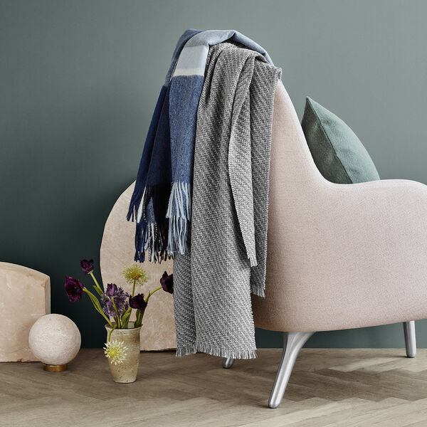 Manhattan Throw, steel blue/dusty ocean, ELVANG