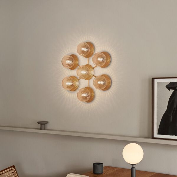 Liila 7 Star Wall Lamp, nordic gold/optic clear, Nuura