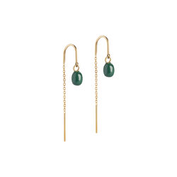 Eleanor Earring, gold/petrol green, ENAMEL Copenhagen
