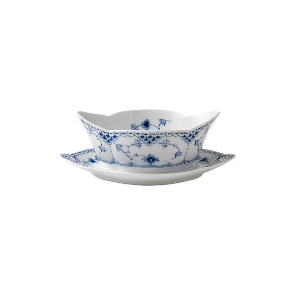 Blue Fluted Half Lace Sauce Boat 55 cl, Royal Copenhagen