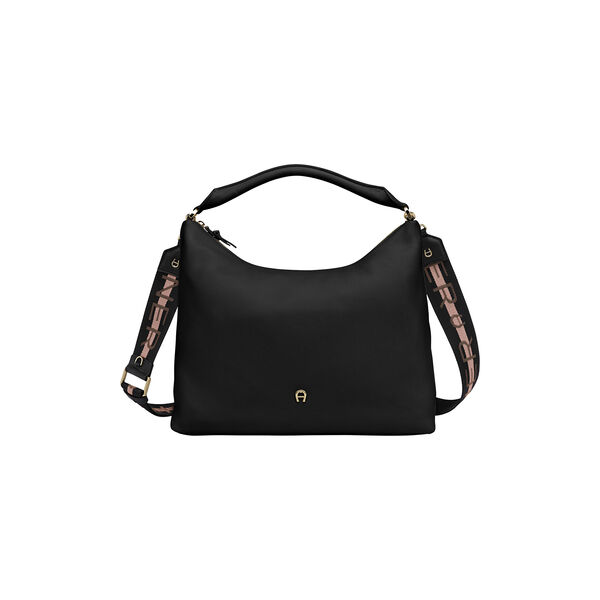 Zita Hobo Bag M, black coloured Zita Hobo Bag M, black coloured, Aigner