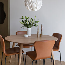 PLAYdinner Round Ø120 Dining Table with Extension, white oiled oak PLAYdinner Round Ø120 Dining Table with Extension, white oiled oak, Bruunmunch Furniture