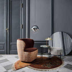 GUBI Wall Mirror Round, black brass, GUBI