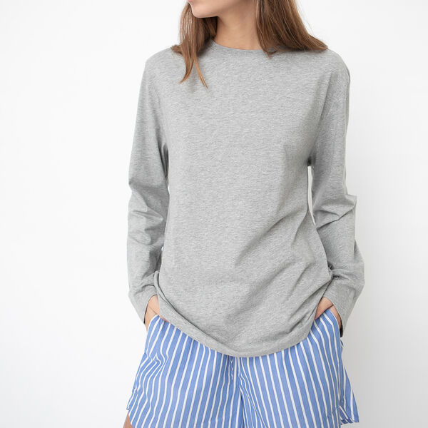 Freya Longsleeve T-Shirt, grey melange Freya Longsleeve T-Shirt, grey melange, Studio Feder