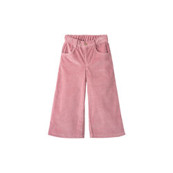 Corduroy Pant w. Wide Leg & Embroirdey, rose comb., Copenhagen Colors Organics
