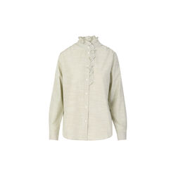 GWEN frill shirt, green stripe, Coster Copenhagen