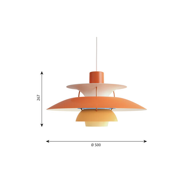 PH 5 Pendant, hues of orange PH 5 Pendant, hues of orange, Louis Poulsen