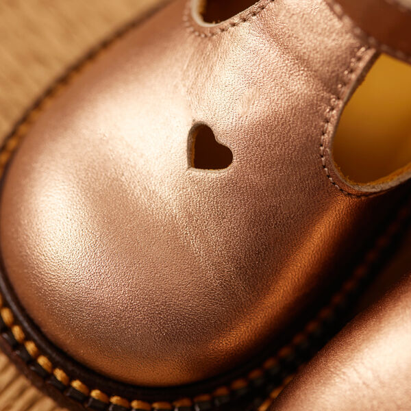 Classic Mary Jane With Heart Motif, bronze metallic, ANGULUS