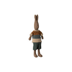 Rabbit Size 2 with Shirt and Shorts, brown, Maileg