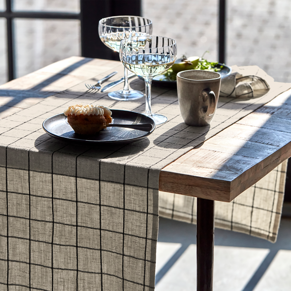 HDJoin Table runner, black/off-white, House Doctor