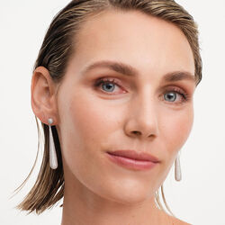 Drop Dew Pave Earrings, sølv, Philippa Studios