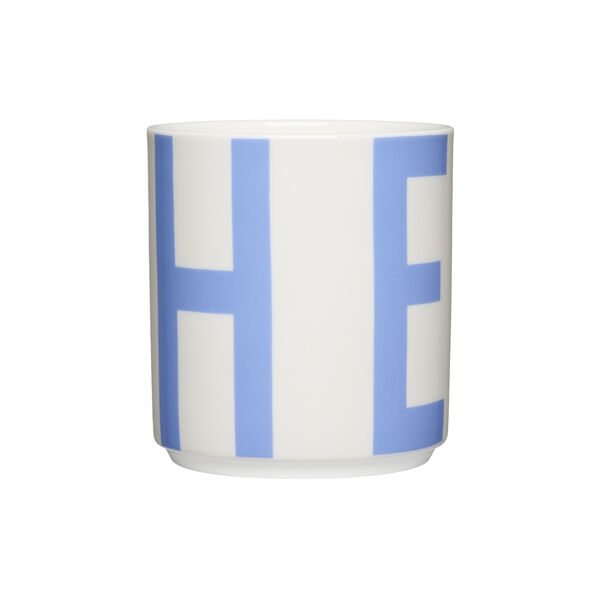 XL Vintage ABC cups, sky blue, Design Letters