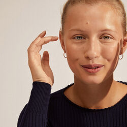 EANNA recycled medium hoops, gold-plated, Pilgrim