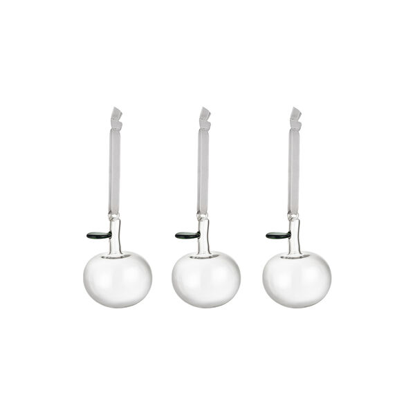Glass Apple 3 pcs, clear, Iittala
