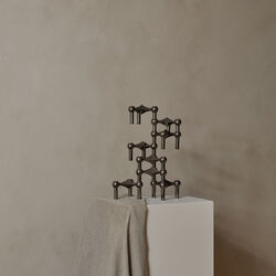 STOFF Nagel Candleholder, black chrome, STOFF Nagel