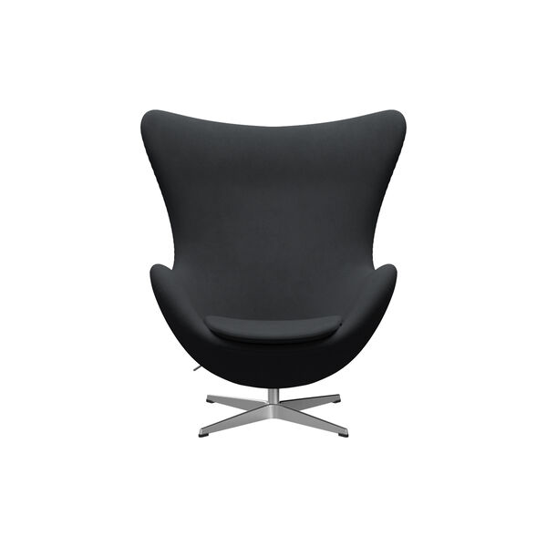 Egg&trade; 3316 Lounge Chair, Christianshavn 1174 dark grey/satin brushed aluminium, Fritz Hansen