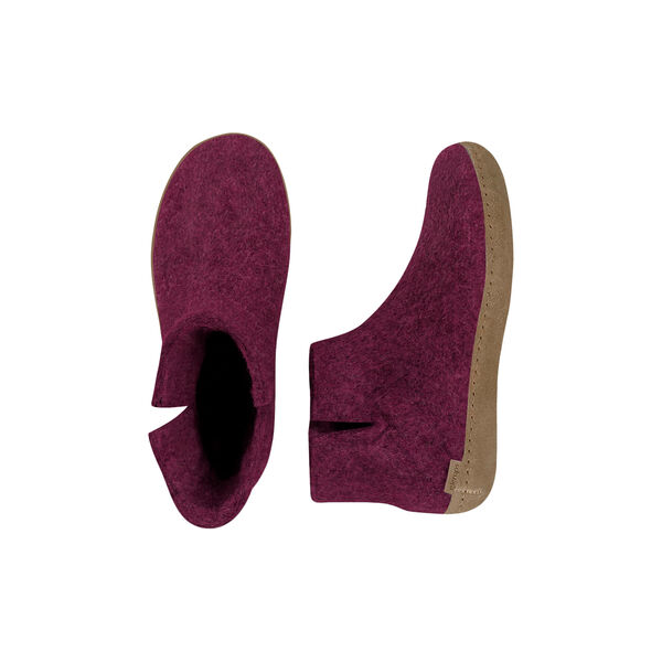 Felt Ankle Shoe, cranberry Felt Ankle Shoe, cranberry, Glerups