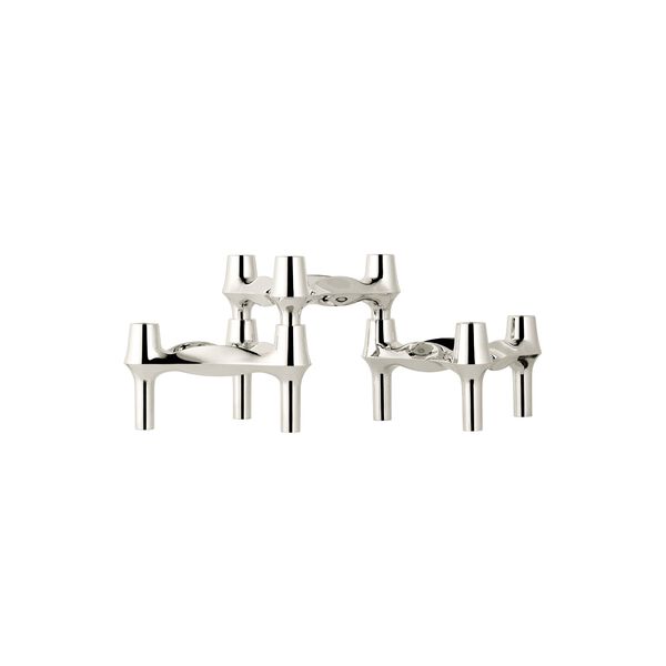 STOFF Nagel BMF candle holder 3 pcs, chrome, STOFF Nagel