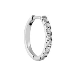 Rock Classic Grey Diamond Hoop S, white gold, Ro Copenhagen