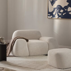 Wolke Lounge Chair, boucl&eacute; light beige, Westwing Collection